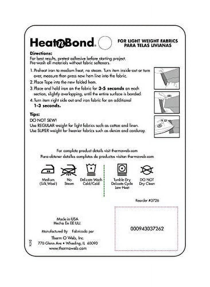 HeatnBond Hem Iron-On Adhesive for Dark Fabrics-.375X10yd