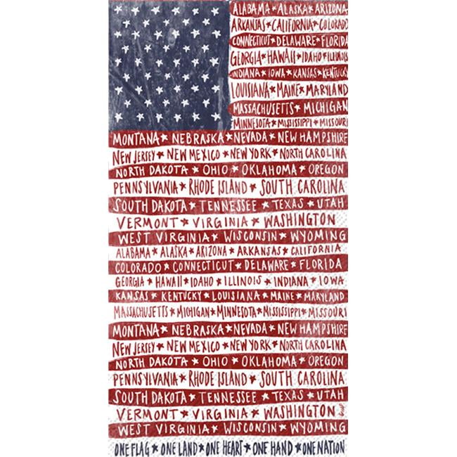 Boston International BF950000 Paper Guest Towel One Flag One Nation - case of 2