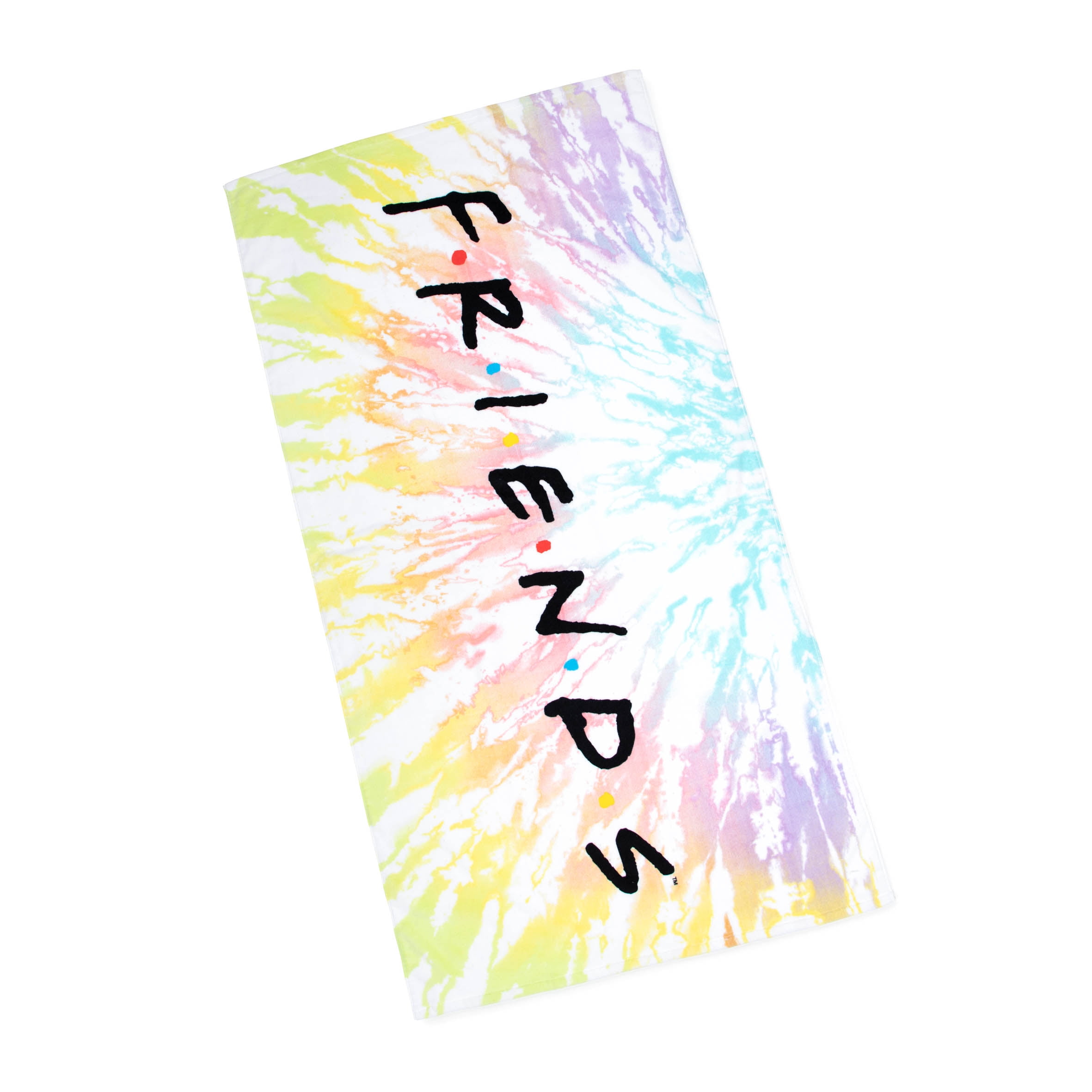 Friends Tie Dye Friends Beach Towel, 34 x 64, White, Warner Brothers
