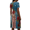 thumbnail image 5 of American Flag Dress for Women Independence Day Dress A Line Short Sleeve Summer Party Vacation Dresses, 5 of 5