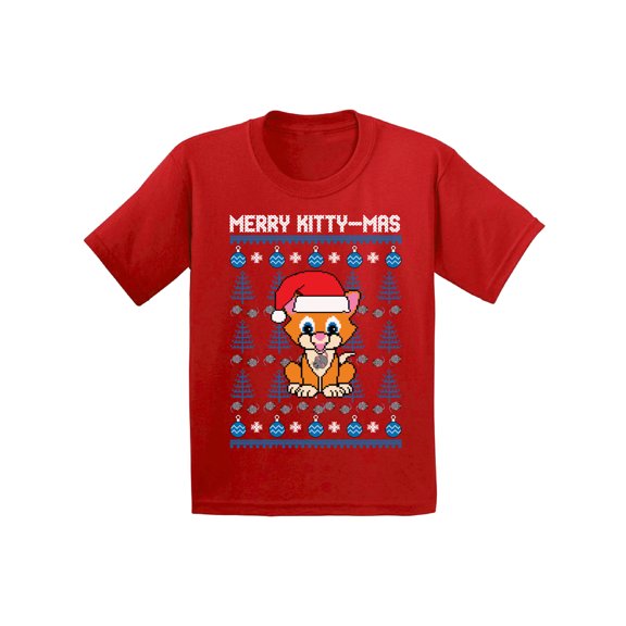 Awkward Styles Xmas T-Shirt for Baby Girls Boys Merry Christmas Kittymas Baby Shirt