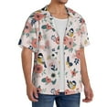 thumbnail image 4 of Vsdgher Rose Flowers Print Men's Wrinkle Free Untucked Cuban Shirt Business Casual Button Down Shirts Short Sleeve Shirt, 4 of 7