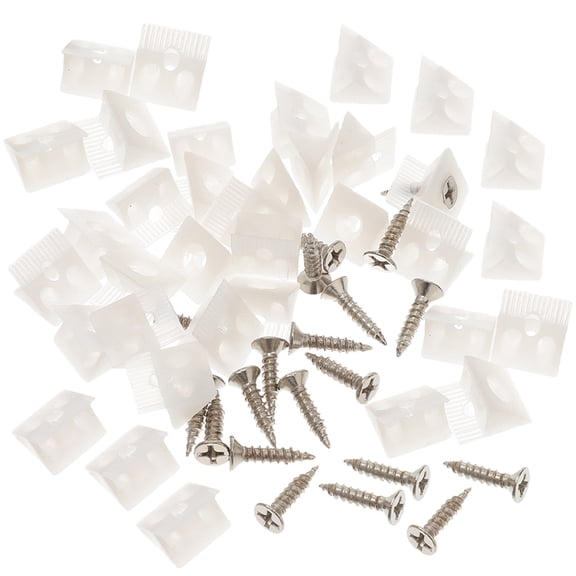 NIYANGLE 106Pcs White Plastic Drawer Bracket for Furniture Repairs 1.50X1.30X1.00in