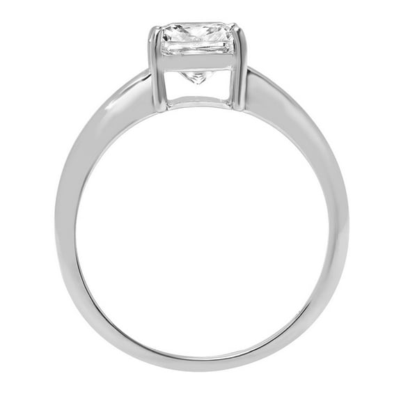 1.5 ct Cushion Cut Moissanite Solitaire Engagement Ring for Women in 18K White Gold