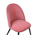 thumbnail image 5 of Dining Chairs Set of 4, Velvet Upholstered Comfy Living Room Chairs, Modern Vanity Chair with Ergonomic Backrest and Metal Legs for Dining Room Bedroom, Pink, 5 of 7