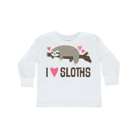 

Inktastic I Love Sloths Gift Toddler Toddler Girl Long Sleeve T-Shirt