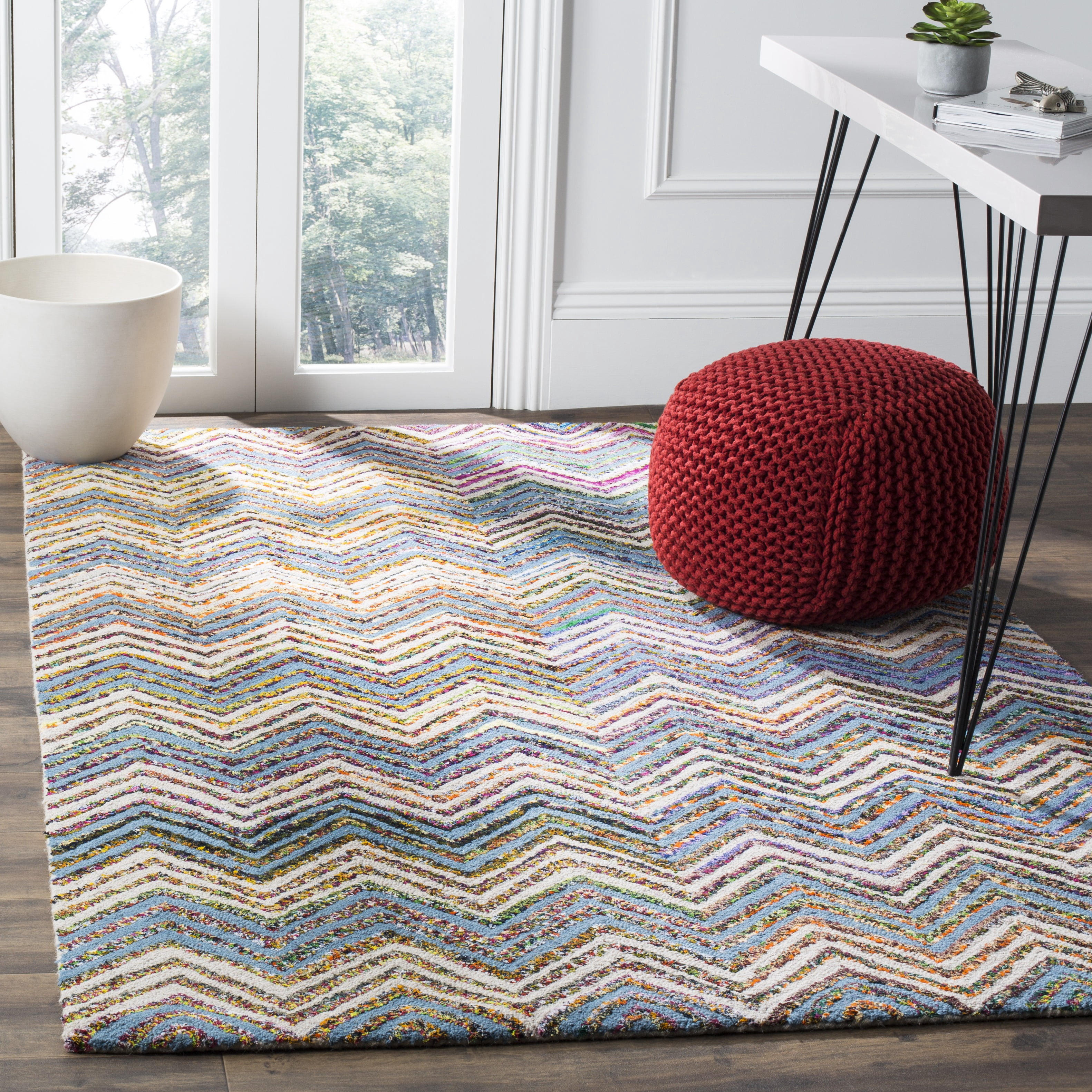 SAFAVIEH Nantucket Warner Striped Area Rug, Beige/Blue, 4' x 6'
