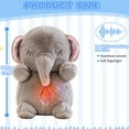 thumbnail image 4 of Elephant Breathing Stuffed Animal, Anxiety Relief Elephant Sleeping Plush with Realistic Breathing Motion Soothing Music Lights Portable Plushies (Batteries to Be Provided by The User), 4 of 6