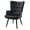 Black-Velvet, variant on Furniliving Tufted Button Wingback Chair Upholstered Sherpa Accent Chair with Wide Arm Modern Leisure Club Chair, Lvory white