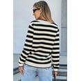 thumbnail image 2 of Chic Black Stripe Cardigan Sweater with Golden Buttons for Women - [ZhiHiMeRi] | 2XL, 2 of 12