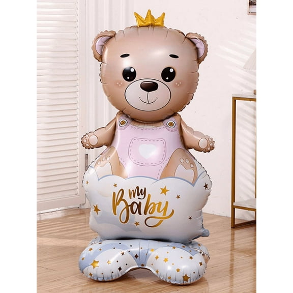 Bear with a Crown Girl. Standing Foil Balloon Decoration F07M1-3