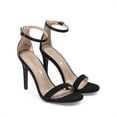 thumbnail image 4 of Tacones de mujer DREAM PAIRS KARRIE con correa al tobillo en gamuza negra, 4 of 8
