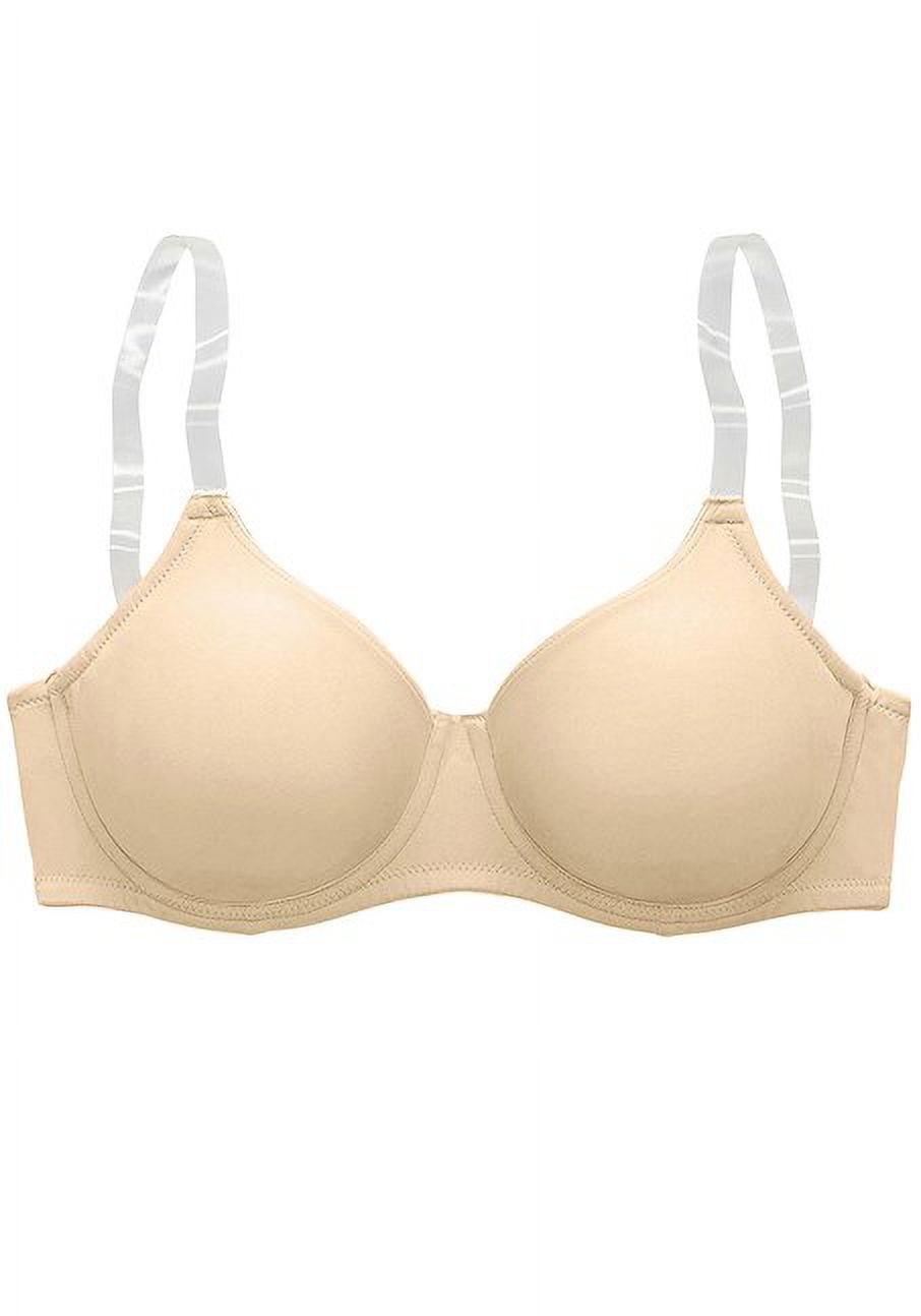 LASCANA Women's Clear Strap Underwire T-Shirt Bra