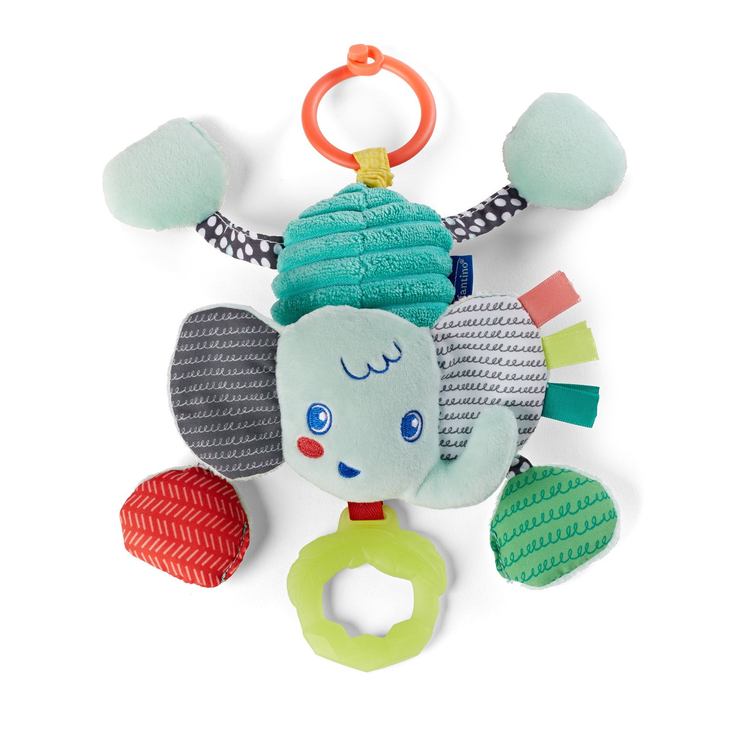 Infantino Pull & Play Jittery Pal Sensory Baby Toy 6-12 Months, Elephant