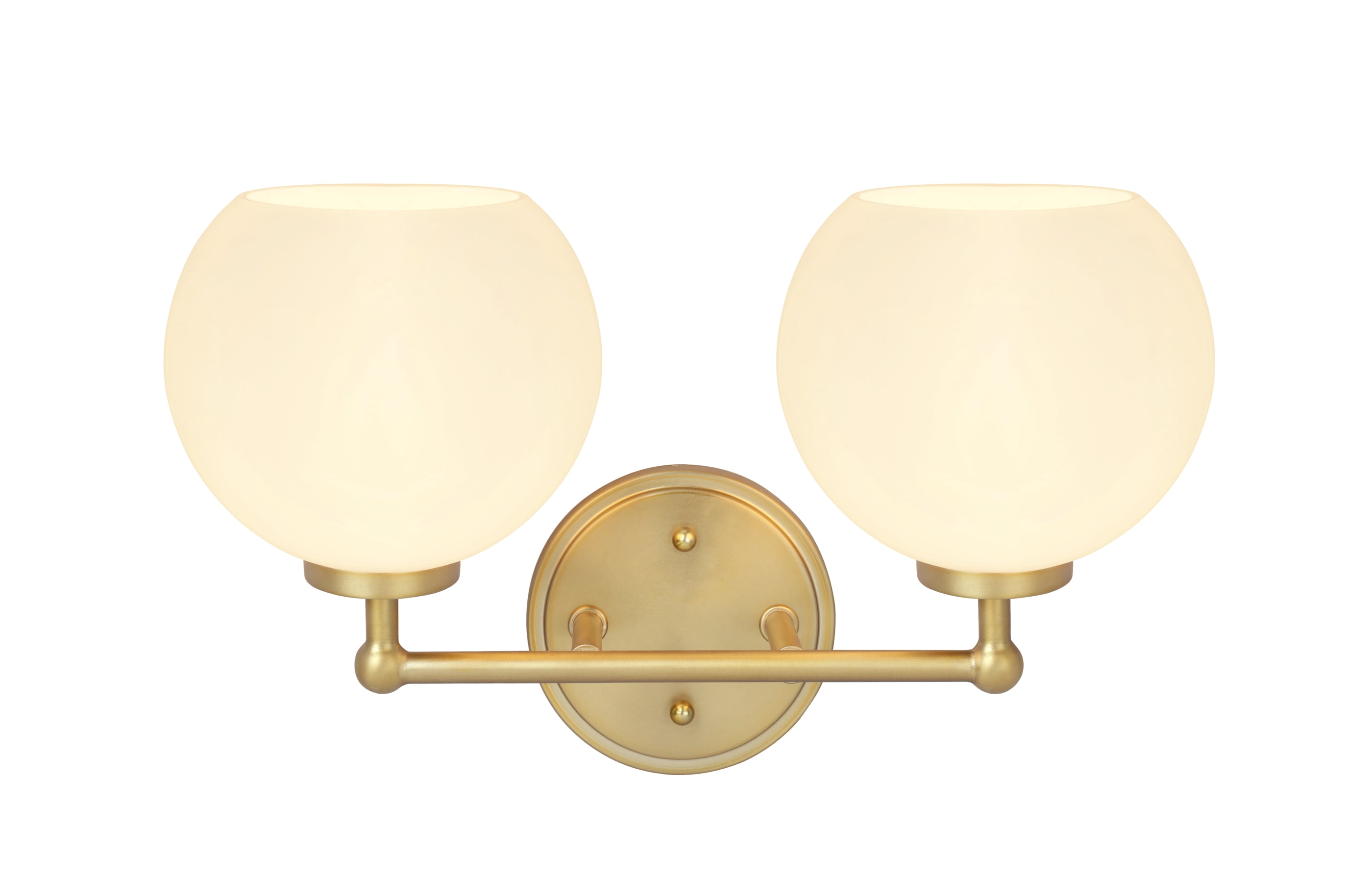 Aspen Creative 62223, Two-Light Metal Bathroom Vanity Wall Light Fixture, 14-1/2" Wide, Transitional Design in Gold