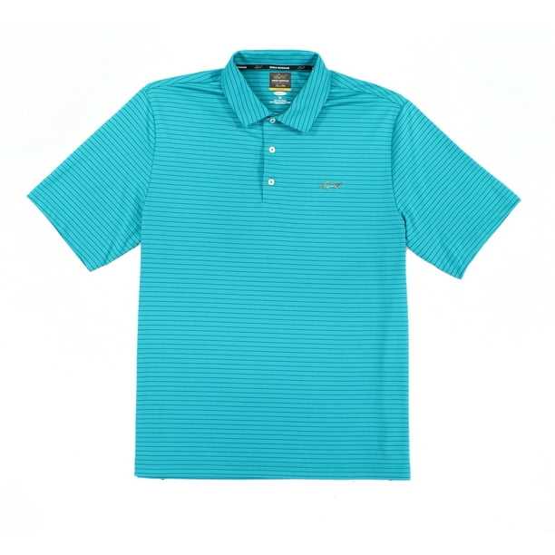 Greg Norman NEW Teal Green Mens Medium M Stripe Athletic Golf Shirt