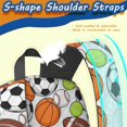 thumbnail image 5 of Football and Basketball White Pattern 17" School Backpacks for Teens,Waterproof Oxford Fabric,S-Shape Padded Straps for School,Travel,Hiking,Camping, 5 of 6