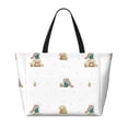 thumbnail image 2 of KLL Rabbit Blowing Dandelions Print Large Beach Tote Bag Women Waterproof Sandproof Zipper Beach Tote Bag for Pool Gym Grocery Travel with Wet Pocket, 2 of 7