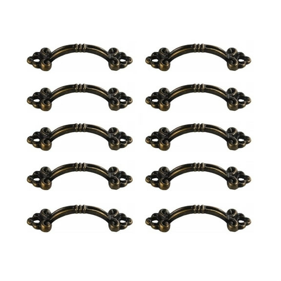 10pcs Vintage Style Bail Drawer Pull 1.5" Hole Distance Drop Swing Handles Dresser Pulls Cabinet Knob Antique Bronze Bail Pull
