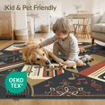 thumbnail image 4 of ODIKA 5'x7' Washable Area Rug Record School Vinyl Deck Vintage Sound Player Dj Music Cassette for Small Living Room, Bedroom, Easy Care, Non-Shedding, Pet Friendly, 4 of 7