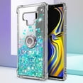 thumbnail image 2 of Nagebee Case for Samsung Galaxy Note 9 with Screen Protector (Soft Full Coverage), Sparkle Glitter Liquid Bling Diamond [Ring Holder & Wrist Strap] Women Girls Cute Case (Teal), 2 of 6