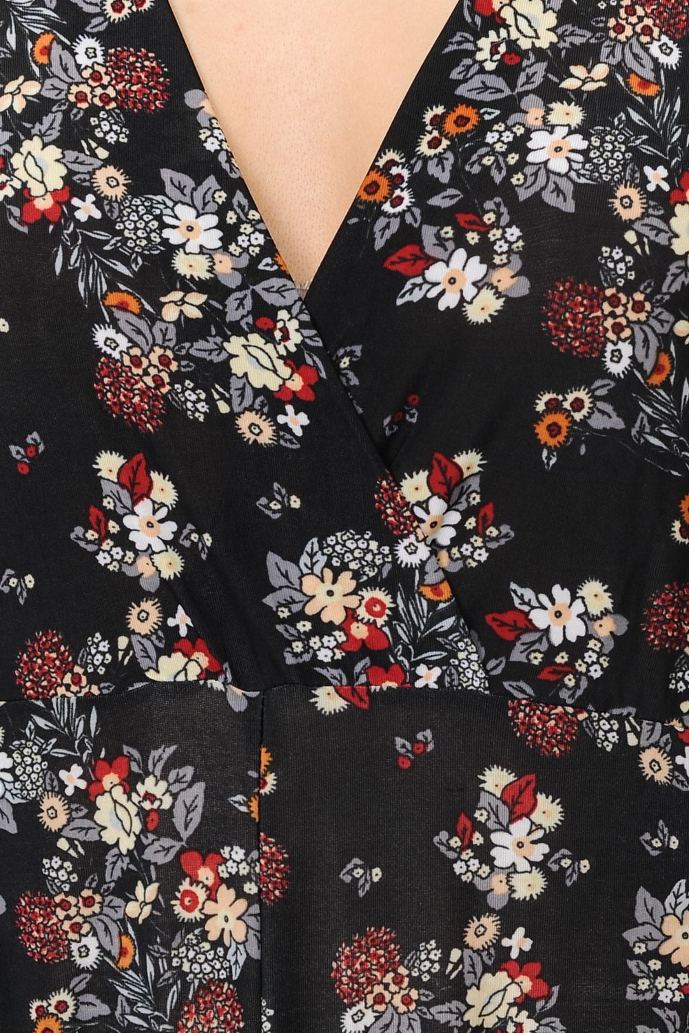 Auliné Collection Womens Short Cap Sleeve V-Neck Long Pants Romper Jumpsuit - Wildflower Floral S/M