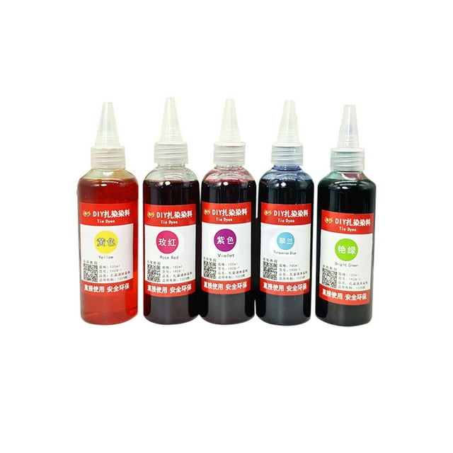Hyknon Home Decor 5 Bottles Kit Muti-Color Dyes Permanent Paint For DIY Arts ClotheS Fabric 520ml Home Decor