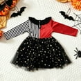 thumbnail image 4 of Ugoldhm Girls' Halloween Color-Blocked Long-Sleeve Tulle Puffy Dress, Princess Dress for Kids' Holiday Parties, 4 of 5