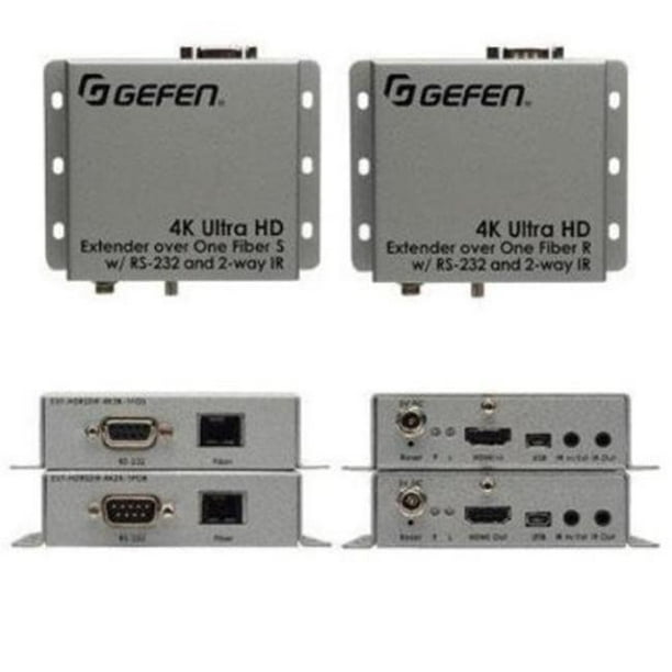 Gefen 4K Ultra HD Prolongateur sur une Fibre, Émetteur et Récepteur - Vidéo/audio/infrarouge/série - sur Fibre Optique - jusqu'à 1,2 miles