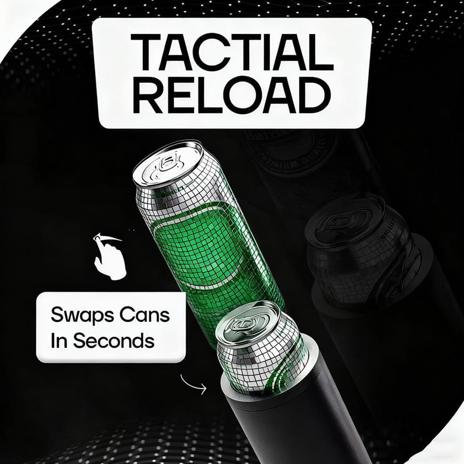 1 Pcs Double Tactical Reload Can Holder-Ultra Chill System, Slim Can Cooler Easy to Hold for 12oz Beverage Cans beverage holder fits two Suitable for Beer and Soda (Red)