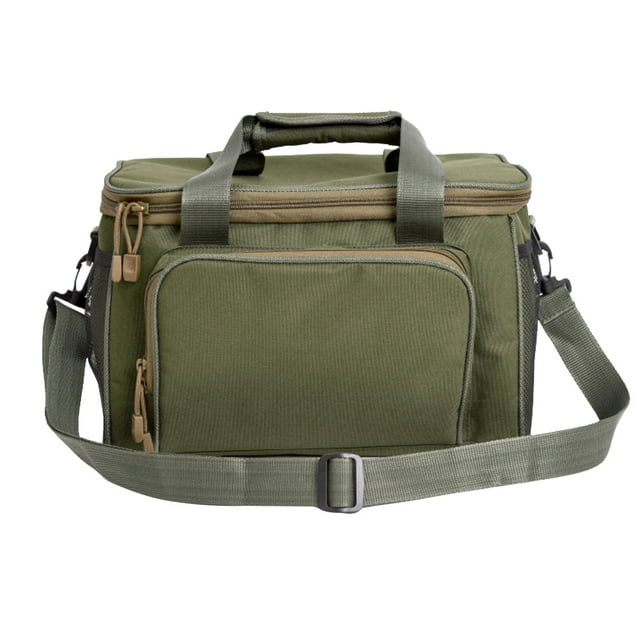 CIMAXIC Waterproof Fishing Tackle Bag Fishing Bait Backpack Handbag Fishing Tool Bags Multifunctional Oxford Cloth Tackle Chest Shoulder Pack Bag Fishing Accessory (Army Green 37 x 25 x 25cm)