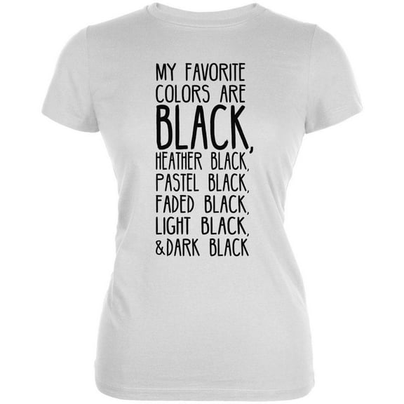Halloween Women's Juniors My Favorite Colors are Black Short Sleeve Graphic Tee