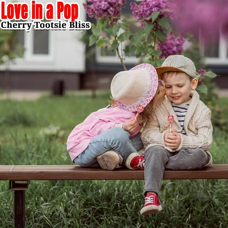 Tootsie, Valentine Tootsie Roll Pops, Cherry Flavor, 17 Pieces