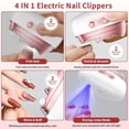 thumbnail image 6 of 2026 4-in-1 Automatic Nail Clippers for Toenails and Fingernails, LED Light, USB Rechargeable, Nail File, Polishing, Gel Nail Drying, Perfect for Adults, Adults, Adults, Seniors, T Makeup Organizers, 6 of 9