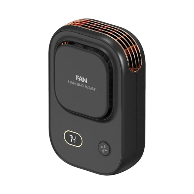 Ventilador portátil Mini equipos de ventilador Suministros de aire acondicionado clip de cintura para el trabajo al aire libre mochilero para acampar Negro
