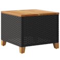 thumbnail image 5 of vidaXL Garden Table Black 45x45x37 cm Poly Rattan Acacia Wood, 5 of 5