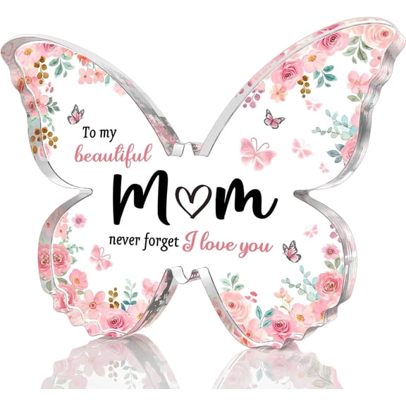 Mothers Day Gifts for Mom, Mother's Day Gift Ideas, Acrylic Butterfly Engraved Plaque, Gifts for Mom Birthday Unique, Mothers Day Gifts from Daughter