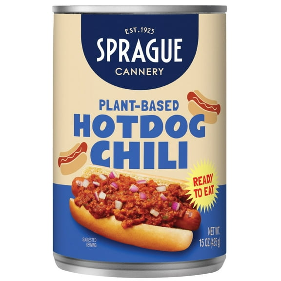 Sprague Foods Brand - Vegan Hot Dog Chili Sauce, Preservative Free, Easy Open 15oz Can