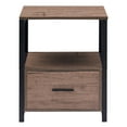 thumbnail image 5 of VECELO Nightstand with Drawer and Open Shelf, Side Table for Bedroom, Living Room, Dark Brown, 5 of 8