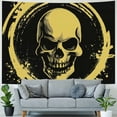 thumbnail image 4 of Orinice Skull Circle Hello Tapestry Wall Hanging Unique Style Graphic Tapestries for Home Wall Decor Living Room Bedroom Apartment Farmhouse Dorm 60x50inch, 4 of 6