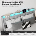 thumbnail image 4 of HOQBN King Size Bed Frame with Storage Headboard and 4 Drawers, Metal Bed Frame Platform with LED Light, Charging Station, No Box Spring Needed, 4 of 9