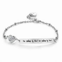 AkoaDa Friends Bracelet Bangle Friend Jewelry Friendship Gift "Not Sisters By But Sisters By Heart" Bracelets Jewelry(Silver)