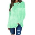 thumbnail image 2 of BONIXOOM Womens Sweaters Baggy Fit Blouse Pullover Vacation Crew Neck Sweaters For Teen Girls Green 2XL(US:12), 2 of 6