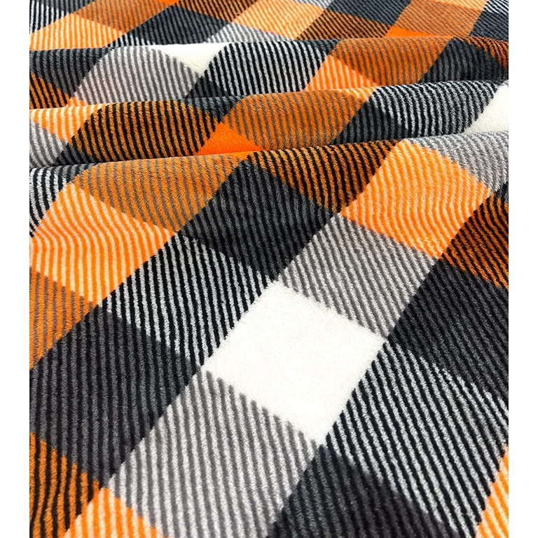 Serafina Home Halloween Plush Throw Blanket: Orange Black White