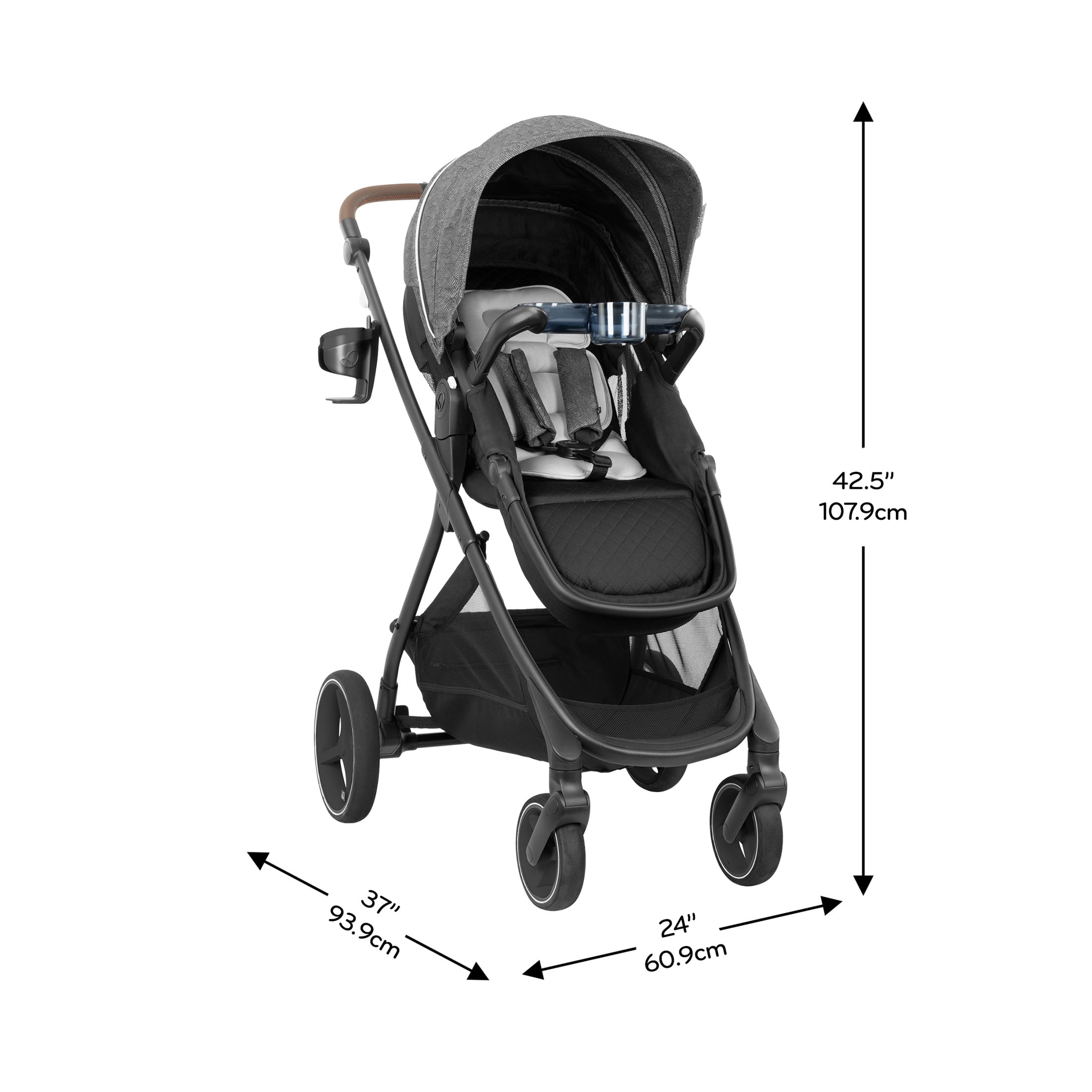 Evenflo Shyft Intuiti+ Travel System featuring Revolve180 LiteMax NXT™ with SensorySoothe, Angler Tweed