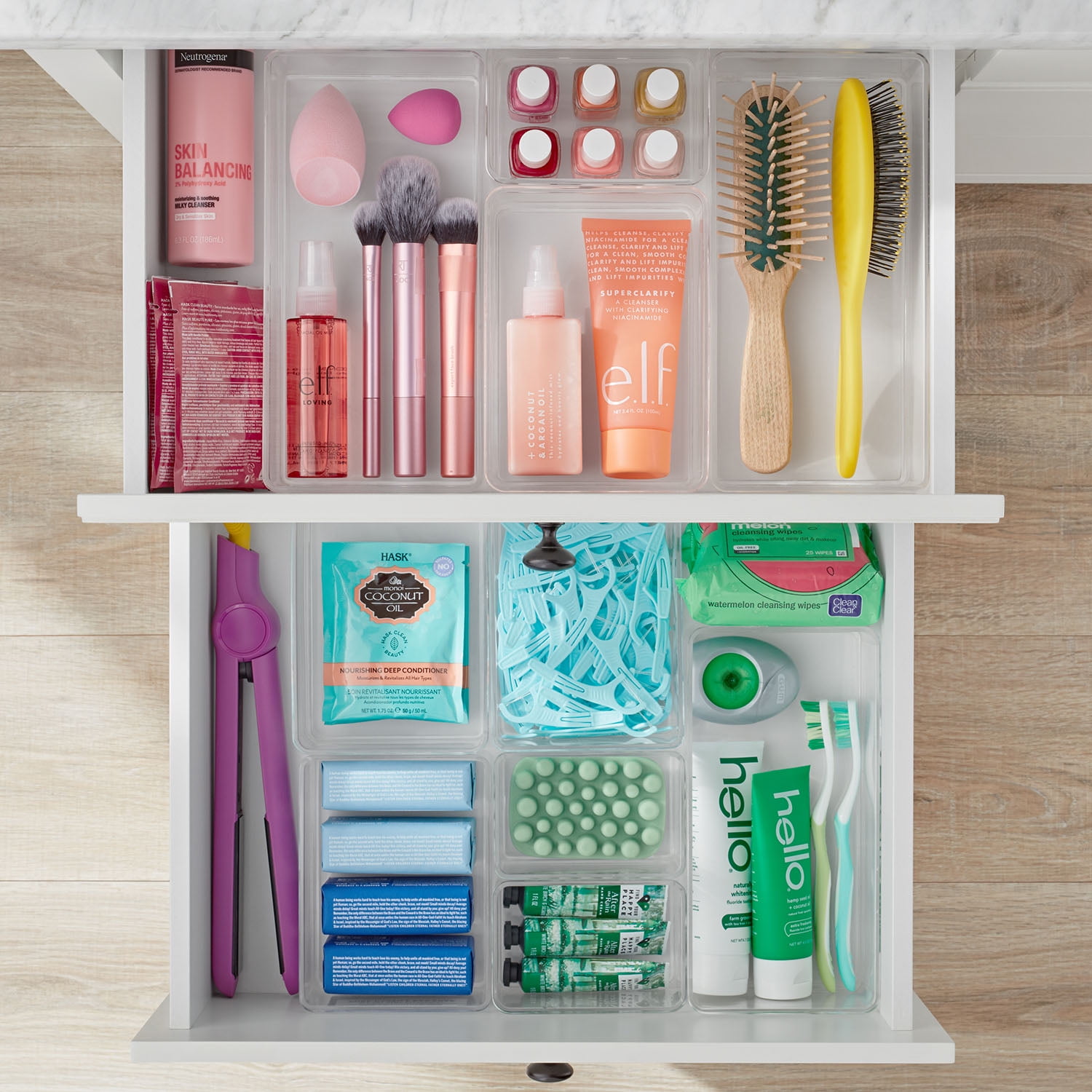 The Home Edit 10 Piece Bath Edit, Plastic Modular Storage System