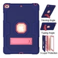 thumbnail image 6 of ELEHOLD Rugged Hybrid Case for iPad 6th/5th Gen/Pro 9.7 inch (2018/2017/2016) Three-Layer Full Protection Hidden Kickstand Shockproof Durable Case for iPad 9.7 ,NavyBlue+Rose, 6 of 7