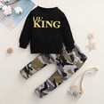 thumbnail image 2 of Infant Baby Boy Clothes Baby Boy 2PCS Outfits Long Sleeve Letter Print Shirt Top Camouflage Pants Set 9-12 Months, 2 of 7