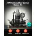thumbnail image 3 of 23-Piece Mixology Kit, Stainless Steel Cocktail Shaker Set & Bar Tools - Silver, 3 of 11