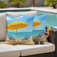 thumbnail image 5 of Outdoor Pillow Covers Pack of 2, Ocean Beach Blue Sky Loungers Waterproof Throw Pillowcase Cushion Cases, Sun Umbrella Starfish Decorative Pillow Cover for Couch Sofa Home Bed Patio, 5 of 9
